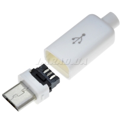 Штекер MICRO USB HW-MC-5M-WHT (білий)