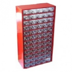 Кассетница на 60 ячеек металлическая (красная) 555x305x155