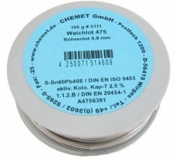 Припій Sn60Pb40 Kap-T 2.5% 0.8 мм 100 г
