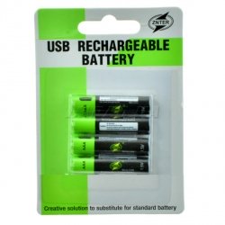Аккумулятор AAA LiPo 1.5V 400mAh с microUSB (4шт.)