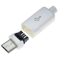 Штекер MICRO USB HW-MC-5M-WHT (белый)