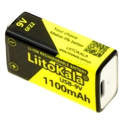 Аккумулятор USB-9V 1100mAh (6F22) Type-C