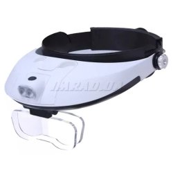 Лупа бинокулярная MG81001-G с LED подсветкой, 1.0Х, 1.5Х, 2.0X, 2.5Х, 3.5Х