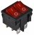 KCD1-6-2101N R/B 220V Перемикач 2 клавіші червоний з підсвічуванням