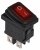 KCD1-4-201NW R/B 220V Переключатель 1 клав. красный с подсветкой+защита