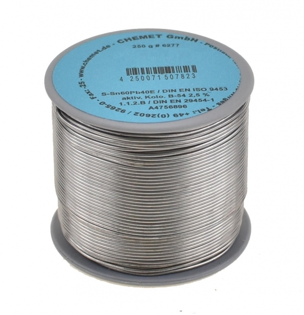 ᐉ Припой Sn62Pb36Ag2 A-19 2.5% 0.5 мм 250 г производитель Chemet купить ...